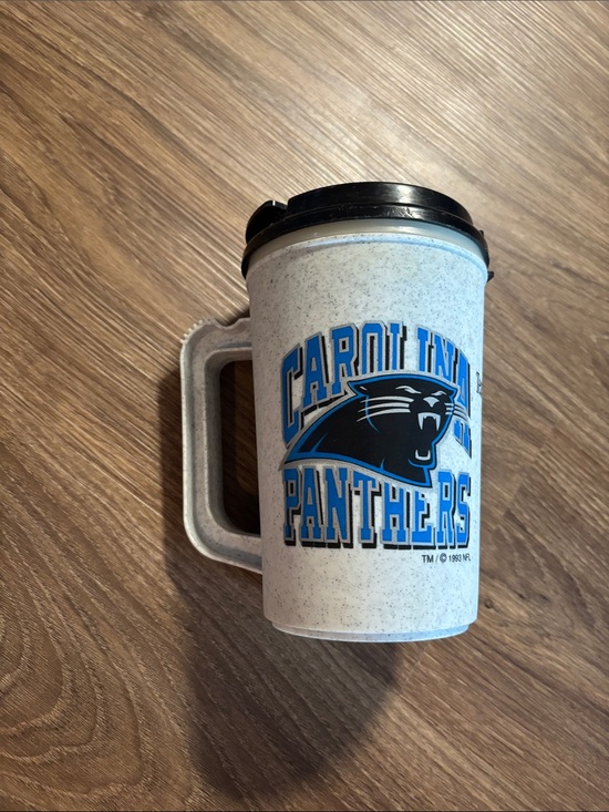 NFL Other - Vintage 1993 NFL Carolina Panthers White & Black Travel Mug plastic